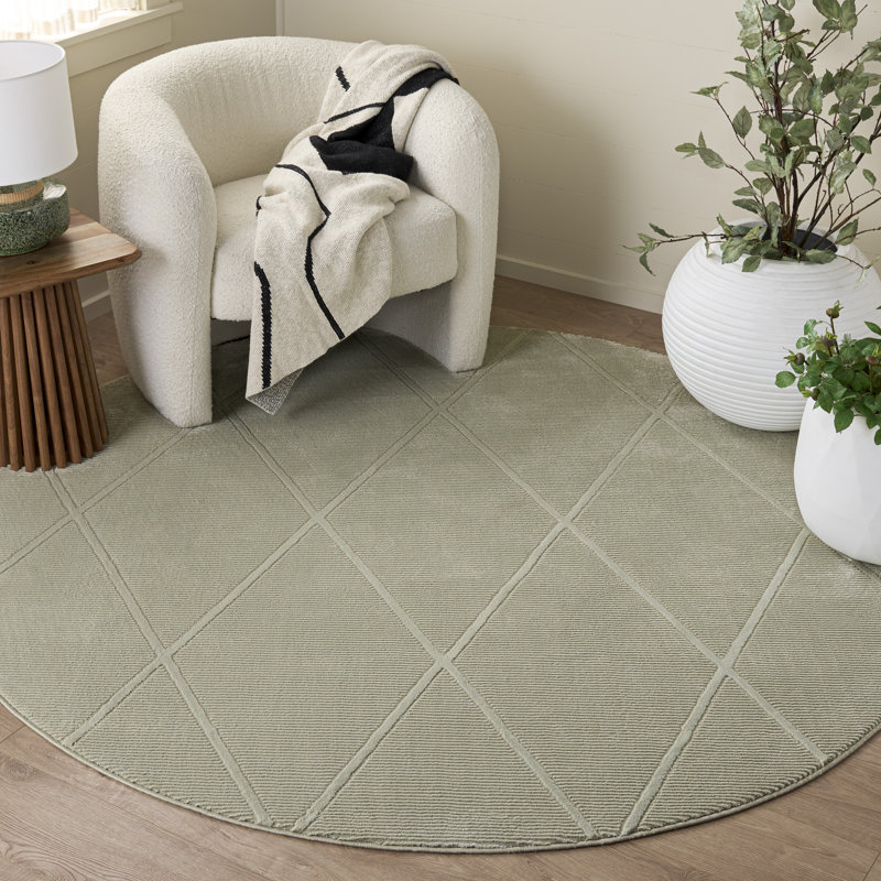 Tapis géométrique Lariyah Performance, Rond 6 pi 7 po