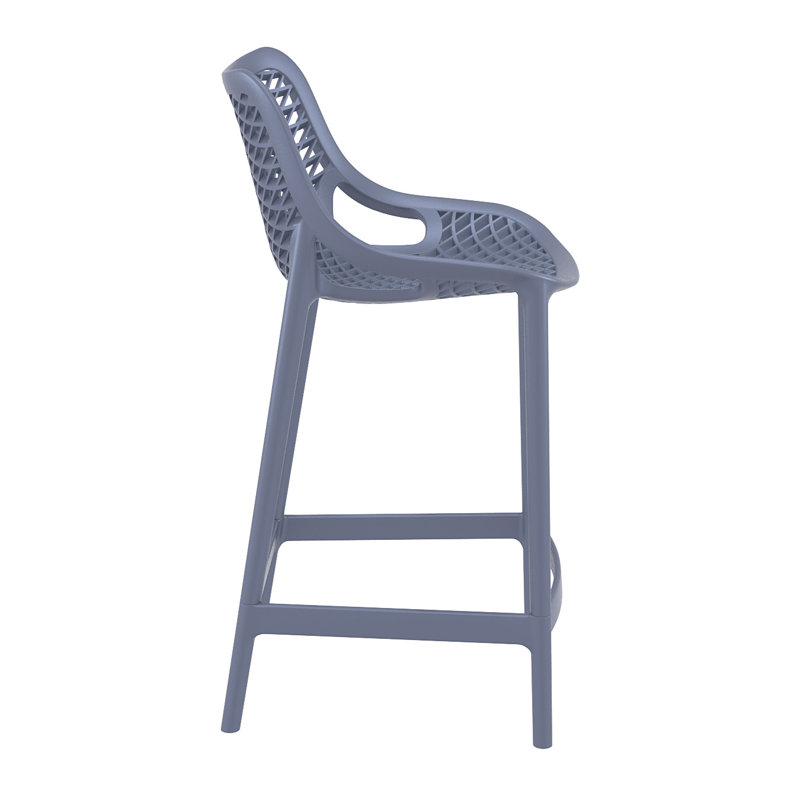 Tabouret de bar pour le patio Farrah, Gris foncé, 25.6"