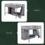 Structure de lit double pleine grandeur avec garde-robe, table de rangement basse et escalier de rangement-300202391