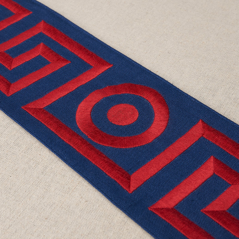 Ruban plat Schumacher x Mary Mcdonald, Marine / Rouge