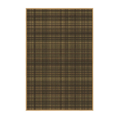 Tapis brun en laine à carreaux