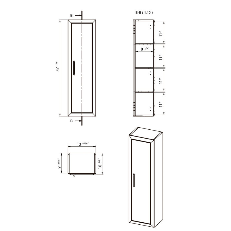 Armoire latérale haute 1 porte Gosman, Blanc