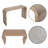 Minimalist Curved Waterfall Console Table with Wood Bead Trim,  Entryway Accent Table for Foyer, Hallway-1896198195