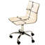 Chaise de bureau blanche à dossier moyen avec dossier pivotant en similicuir souple pivotant à 360 degrés et 5 réglages de hauteur pratiques-1711898349