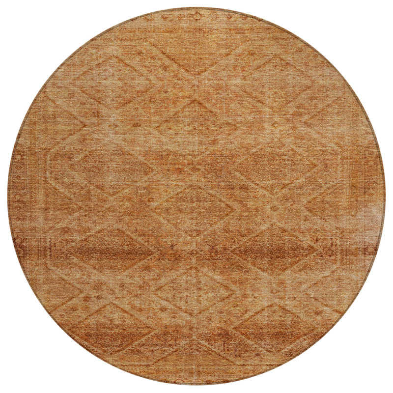 Tapis rond lavable intérieur / extérieur ivoire 8 pi