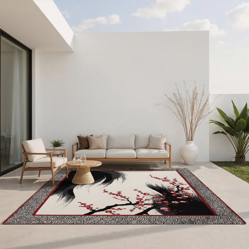 Velvet Waves Indoor And Outdoor Area Rug, Rectangle 1'6" x 2'6"