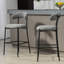 Tabouret de bar 26 po à hauteur de comptoir avec tabouret de bar et housse en tissu noir avec revêtement thermolaqué et repose-pieds-1226952157