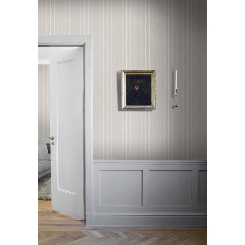 Boråstapeter Shirt Stripe Wallpaper, Stone