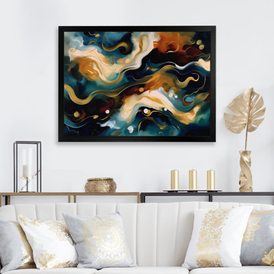«Marcell Blue and Yellow Marble», impression sur toile