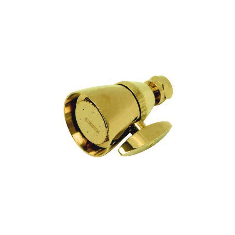 Hot Springs 2.25" Volume Control Adjustable Shower Head, Polished Brass