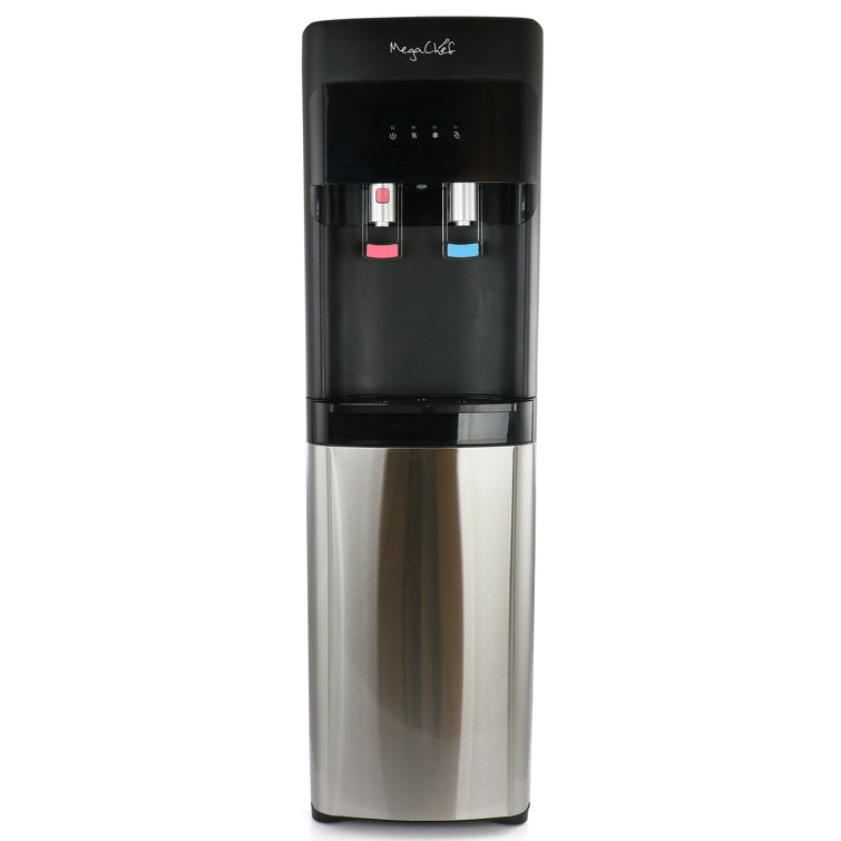 MegaChef Silver Freestanding Bottom Loading Electric Water Cooler with Hot and Cold Temperature Options