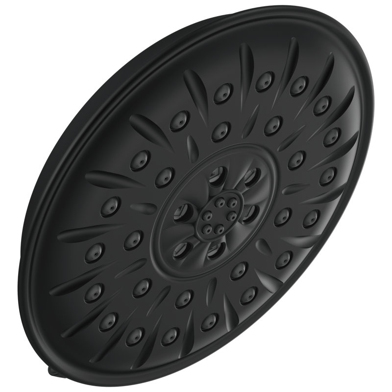 Multi Function Fixed Shower Head with H2Okinetic Technology, Matte Black