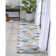 Clivia Geometric Triangles Blue/Mint/Ivory Area Rug