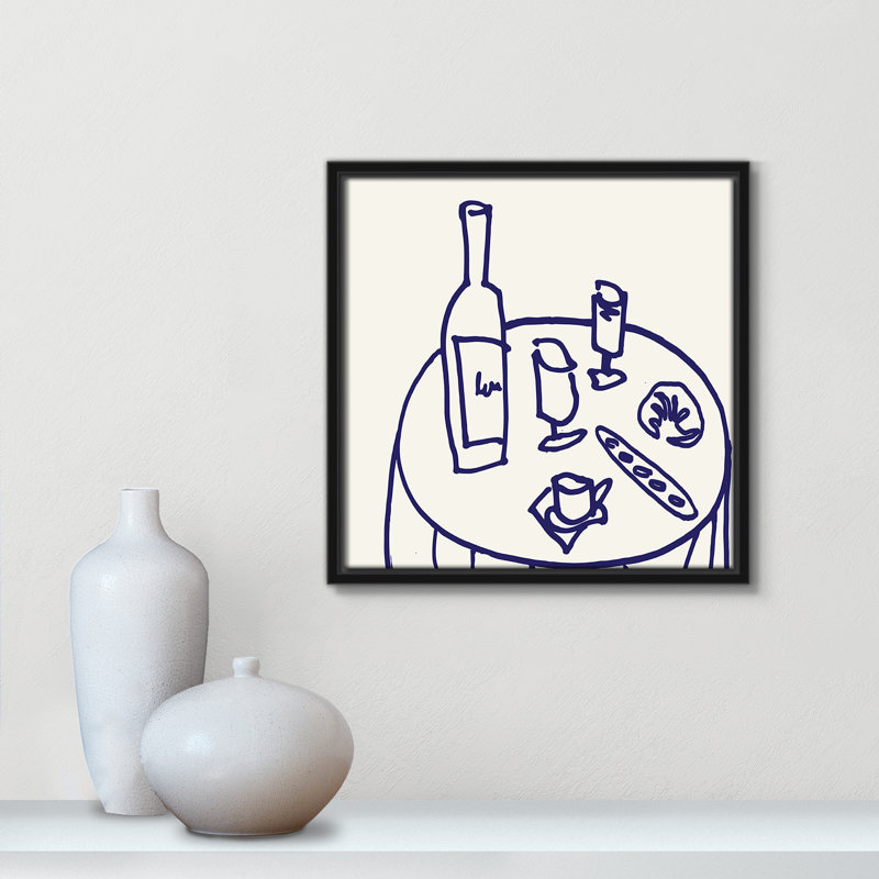 «Table Table Square Square Print» par Corinne Rose Design, Noir, H 13,5 po x l 13,5 po