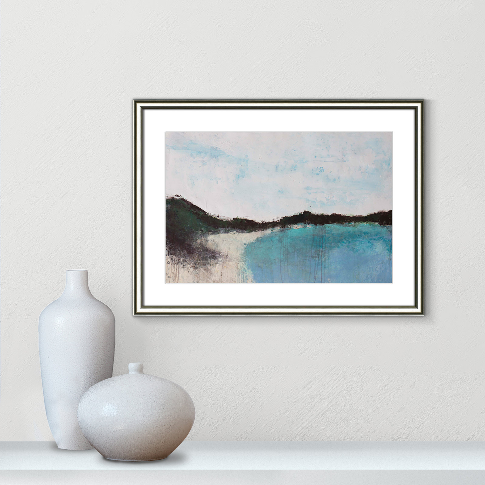 Mountainside Lakeview III Print, 18.25" H x 24.25" W x 0.75" D, Silver Framed