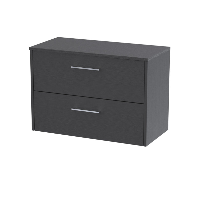 Juno 80m Wall Mounted Single Bathroom Vanity Base Only, Graphite Grey