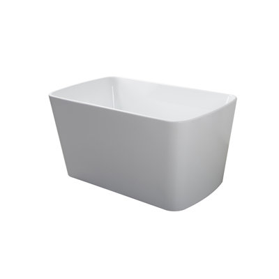 49'' Square-Shaped Bath Tub - Japanese Acrylic In Glossy White. Sit-In Comfort, Drain & Overflow. 23Amazing-49 Soaking Square Design. White, Style, Overflow And Drain.