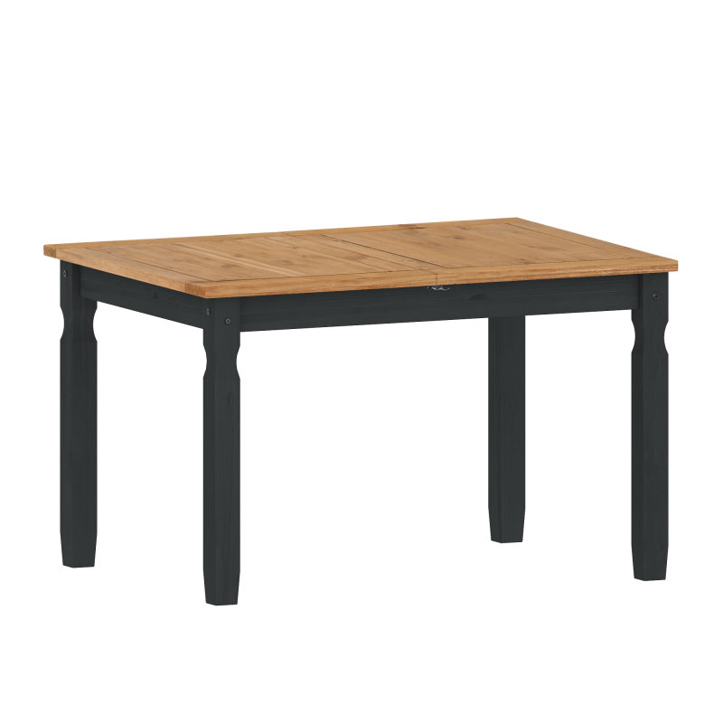 Extendable Pine Solid Wood Dining Table, Charcoal 