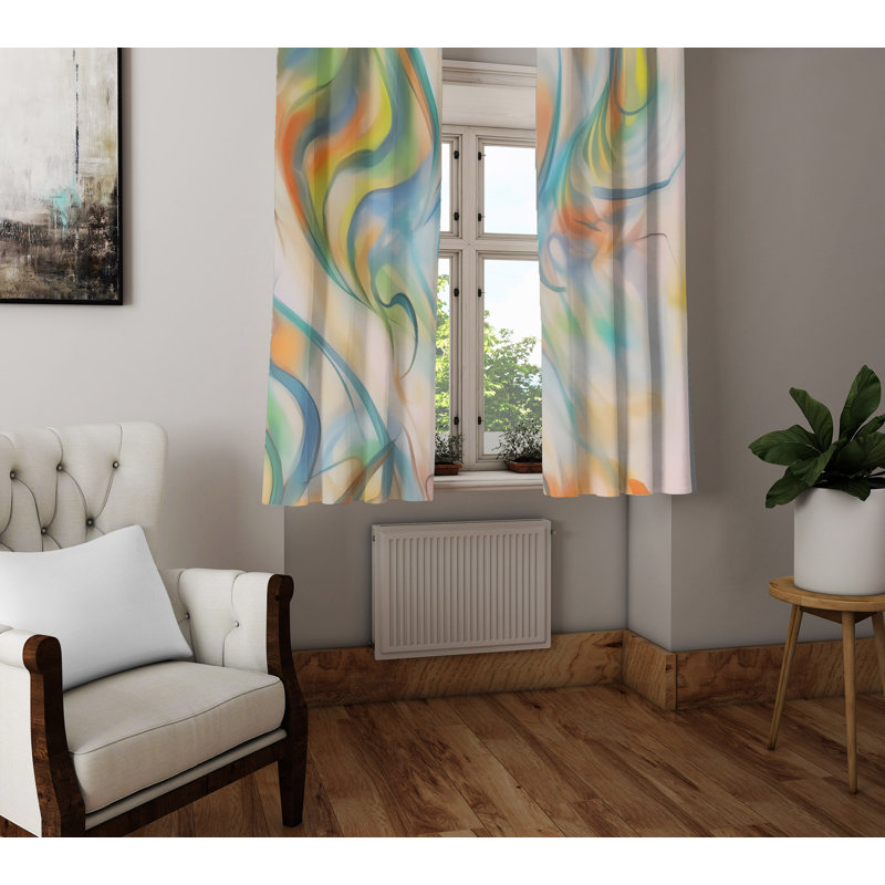 Paire de rideaux semi-transparents en polyester Dattolico, L 40 po x L 61 po