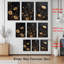 Art floral doré doré sur toile tendue, ensemble botanique abstrait (ensemble de 3)-1053206222