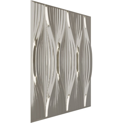 Panneau mural décoratif 3D EnduraWall Willow EnduraWall l 19 5/8 po x H 19 5/8 po, chrome brillant (couvre 2,67 pieds carrés)