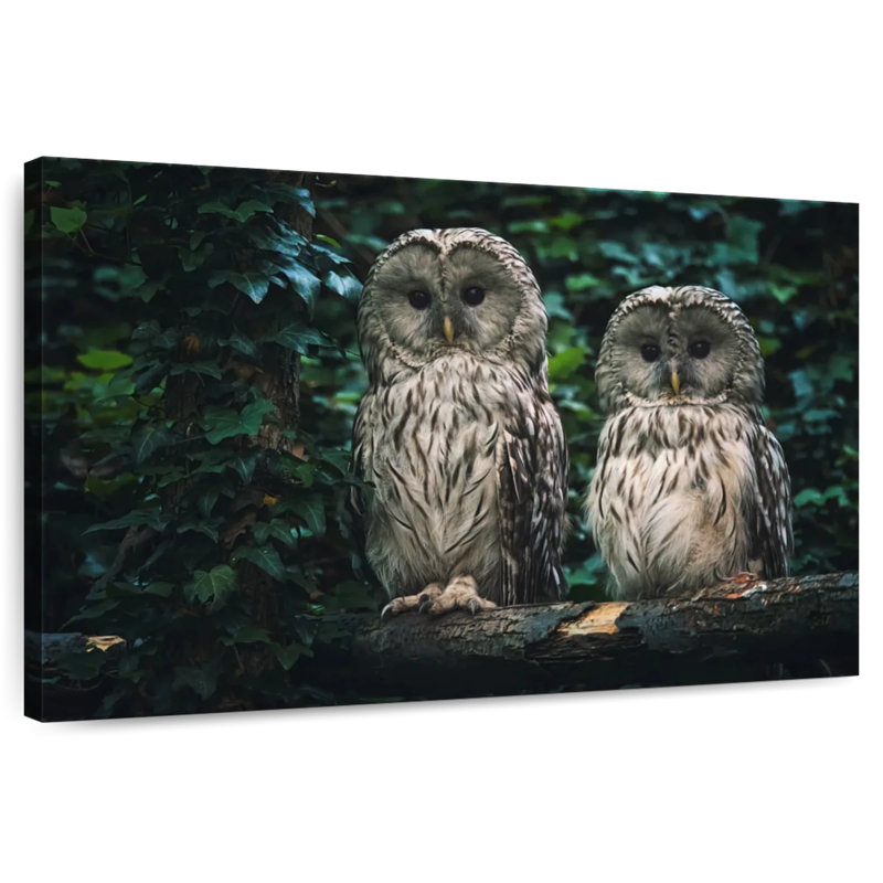 Brampt Owls On A Branch, 8" H x 12" W