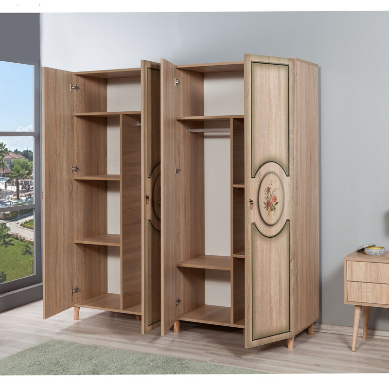 Armoire Rumsey, Vert / chêne