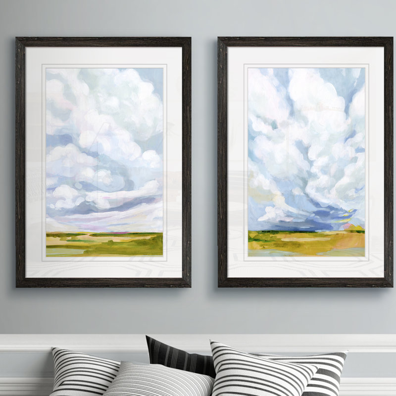 «Ocean Eye I» par Vincent Van Gogh - ensemble de 2 reproductions d'art encadrées, H 24 po x l 18 po x P 1,25 po, Blanc mat