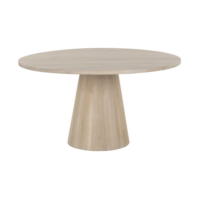 Karnveer Oak Round Solid Wood Dining Table by Loon Peak