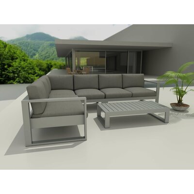 Granham 5 Piece Sectional Seating Group with Sunbrella Cushions -  Brayden Studio®, 04698776C9F24D158447D497C9966F32