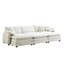 Lit en velours côtelé beige 3: tissu pour une sensation confortable Lit confortable: amovible et repose-pieds inclus