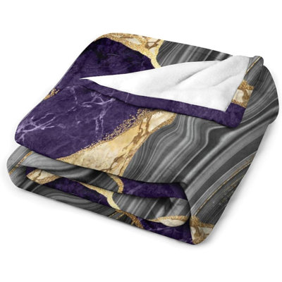 Jeté en mauve mauve, couverture de luxe, art abstrait en marbre pour canapé-lit, canapé, fauteuil ou dortoir 30 po x 40 po