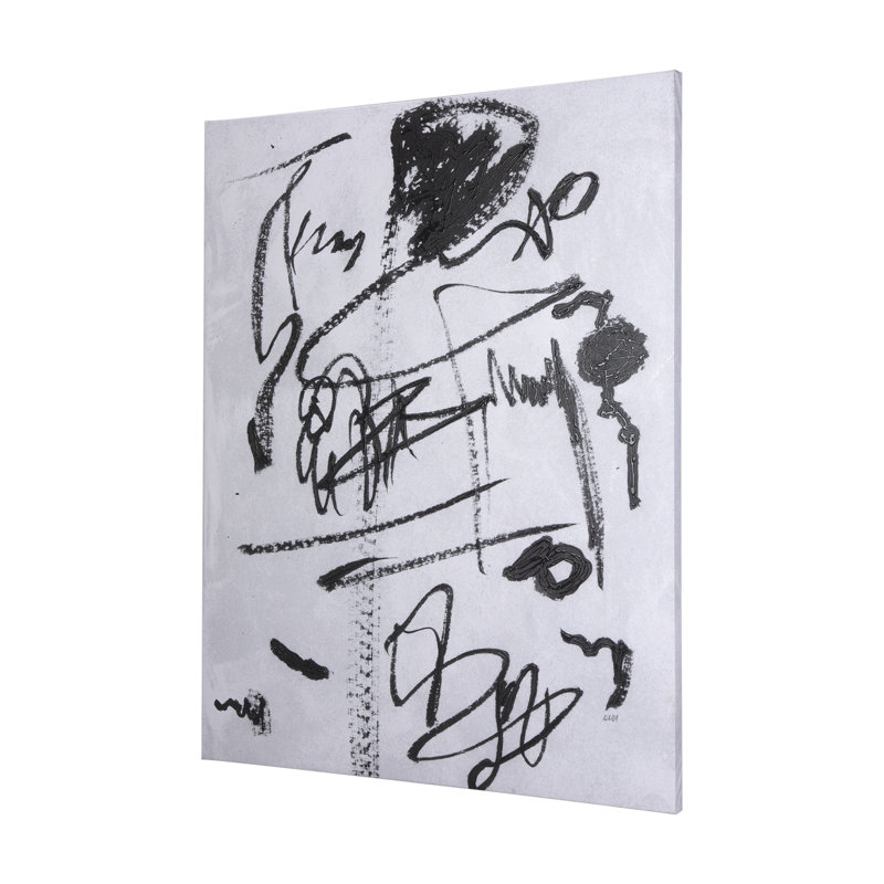 Toile texturée Doodle II, H 65 po x l 52 po x P 1,5 po