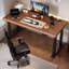 Bureau debout rectangulaire en bois massif noyer-974104195