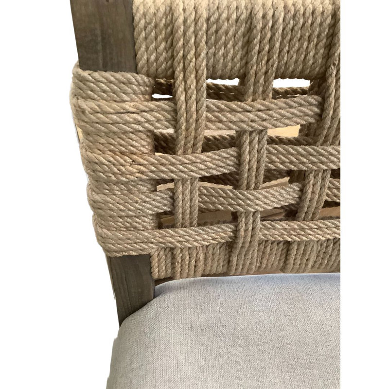 Balyeet Upholstered Counter Stool with Solid Wood Frame, Ash Brown
