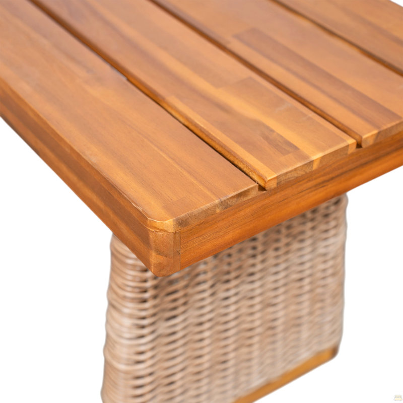 Outdoor Acacia Wood Bench(Set Of 2), Brown