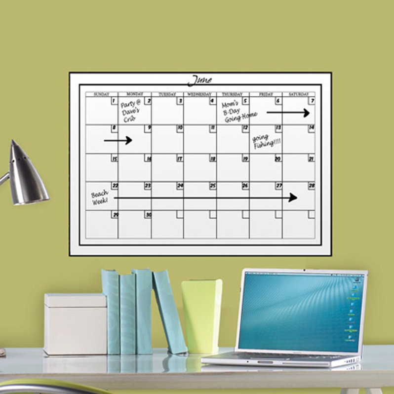Monthly Dry Erase Calendar Wall Stickers