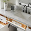 Meuble-lavabo simple en bois massif 66 po avec plateau en marbre de Carrare Tidworth-119088805-91360835