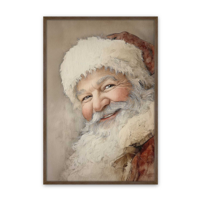 «Jolly Saint Nick», reproduction d'art, 8 po x 10 po, Noyer