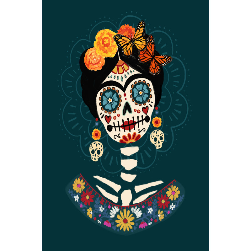 Bright Day Of The Dead II by Victoria Barnes - Wrapped Canvas Print, 30cm H x 20cm W