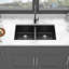 Évier de cuisine en quartz - Évier de cuisine en composite de granite double encastrable 33 po x 19 po (50/50)-117845453