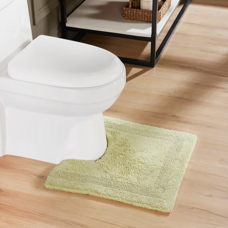 Lux Premium 100% Cotton Tufted Reversible Contour Bath Rug – Super Absorbent, Machine Washable U-Shaped Contour Toilet Rug, 20” x 20”