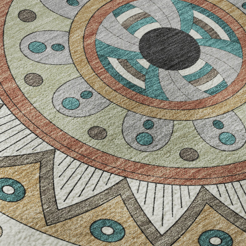 Premium Machine Washable Mayfield Geometric Rug, Taupe, 9' x 12'