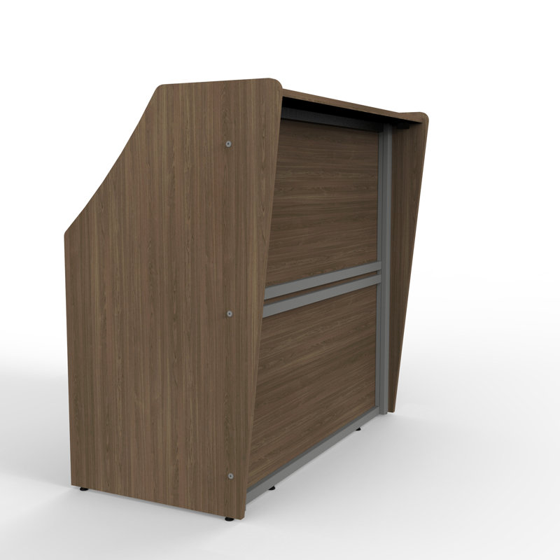 Bureau de réception rectangulaire en stratifié Previlus, Noyer
