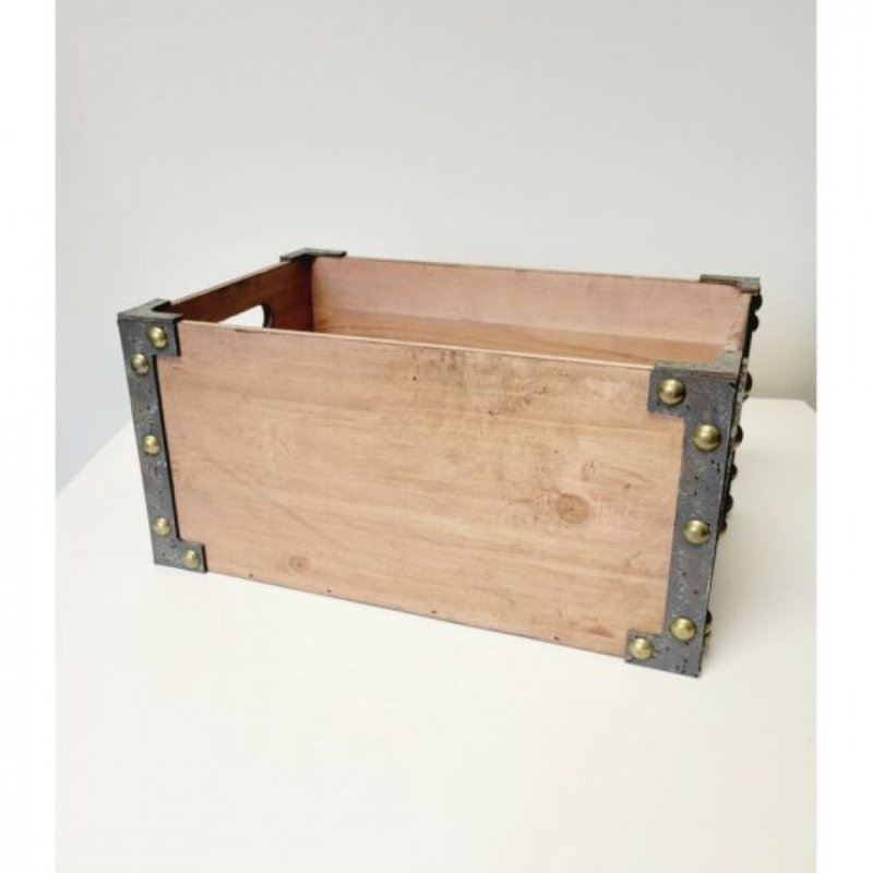 Wooden With Handles And Metal Edges Crate