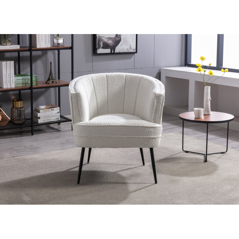 Upholstered Barrel Chair, Cream
