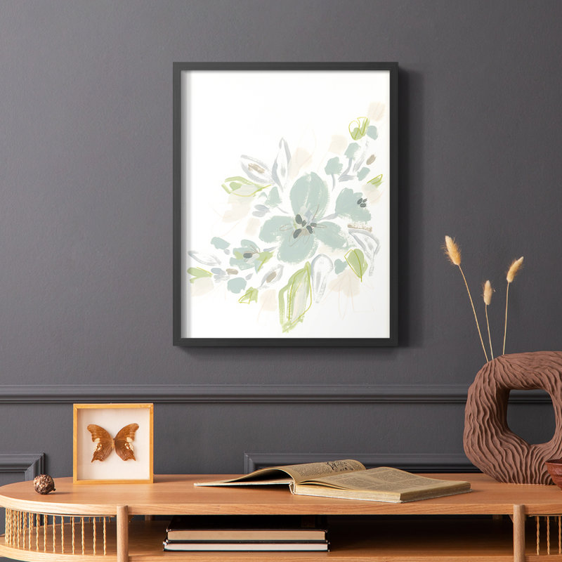 «Seafoam Petals II», reproduction encadrée - bois massif, H 28 po x l 22 po, Noir