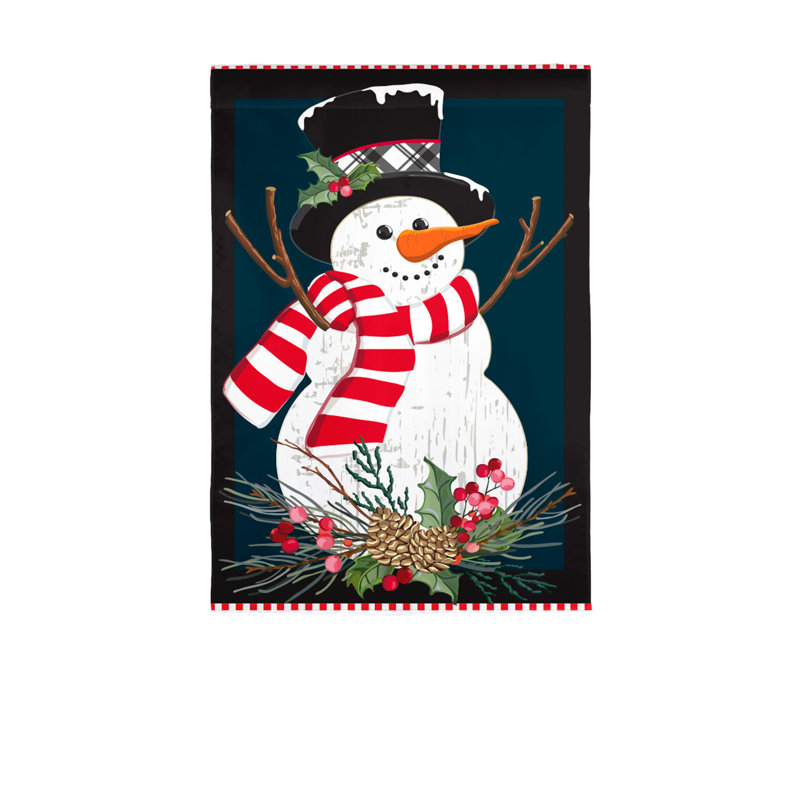 Drapeau de jardin Holly Snowman