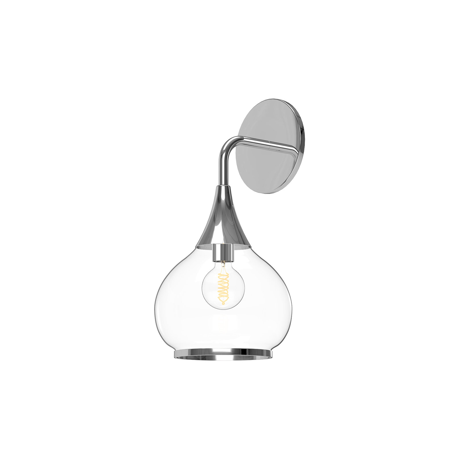 Marsi Single Bath Sconce, Clear Glass, Chrome