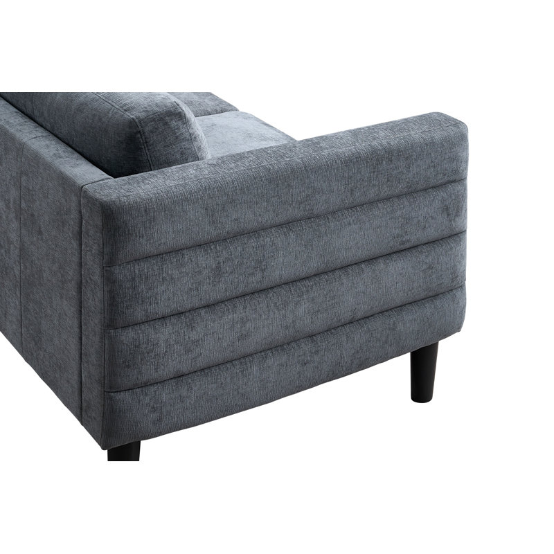 Causeuse en tissu gris anthracite Kwalité Imports Brayden